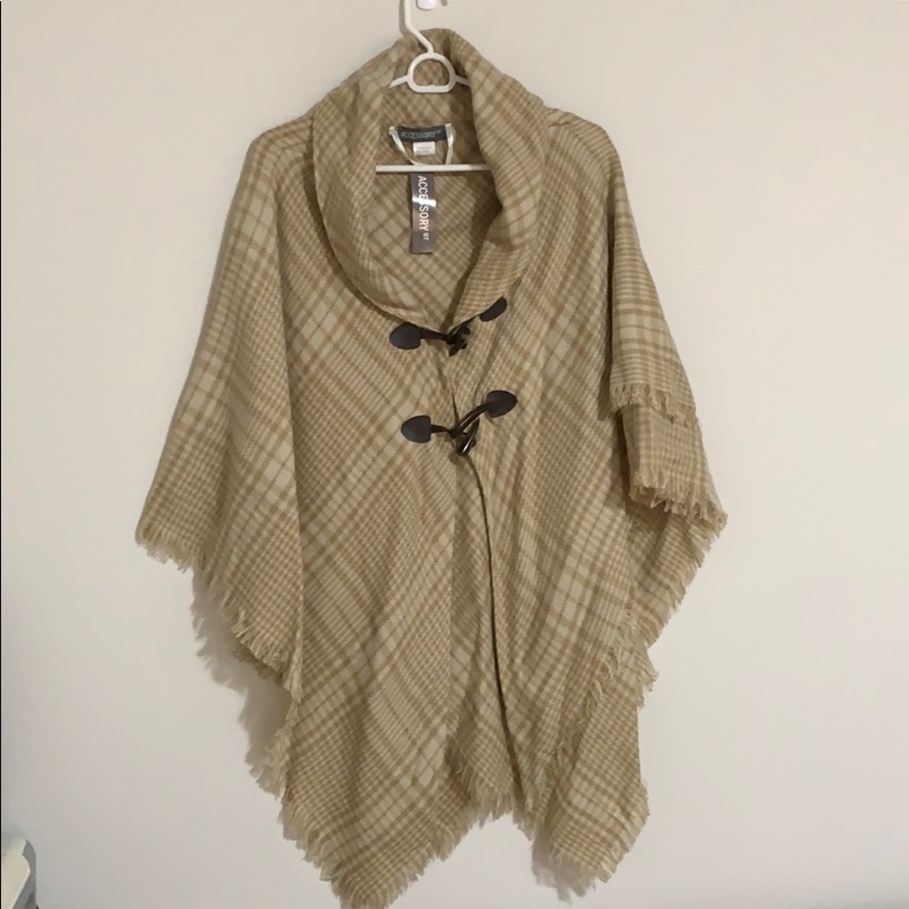 Plaid Print Poncho
